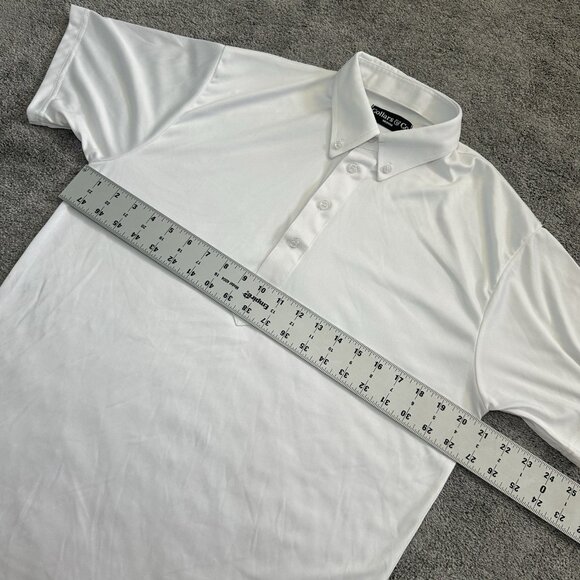 Collars & Co Shirt Mens Medium White Perfomance Golf Polo Lightweight Breathable - Picture 6 of 8